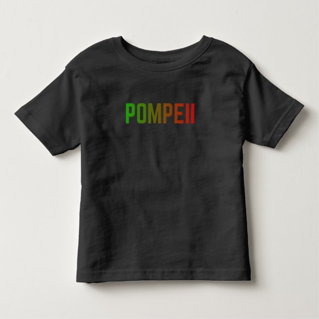 Pompeii Italy Minimal Typographic Design T Shirt (Framsida)