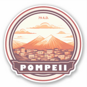 Pompeii Ruins Italien Travel Art Badge Klistermärken