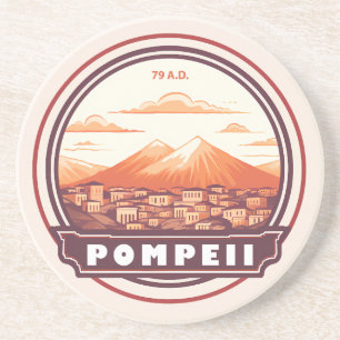 Pompeii Ruins Italien Travel Art Badge Underlägg
