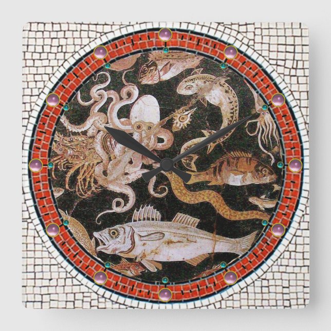 POMPEII SAMLING/HAV - HAVSLIVPLATS FYRKANTIG KLOCKA (Framsida)