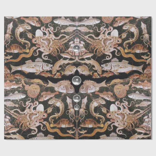 POMPEII-SAMLING /OCEAN-SEA LIFE SCENE Nautical Presentpapper (Platt)