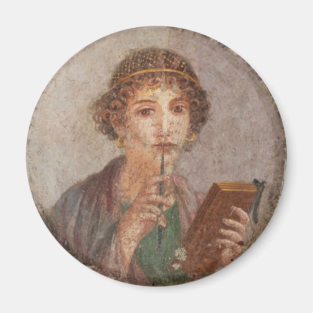 Pompeii Sappho Roman Art Young Woman Stylus Tablet Magnet (Framsidan)