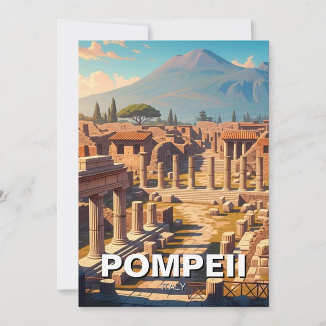 Pompeji-Italien Vesuvius Travel Julkort (Framsida)