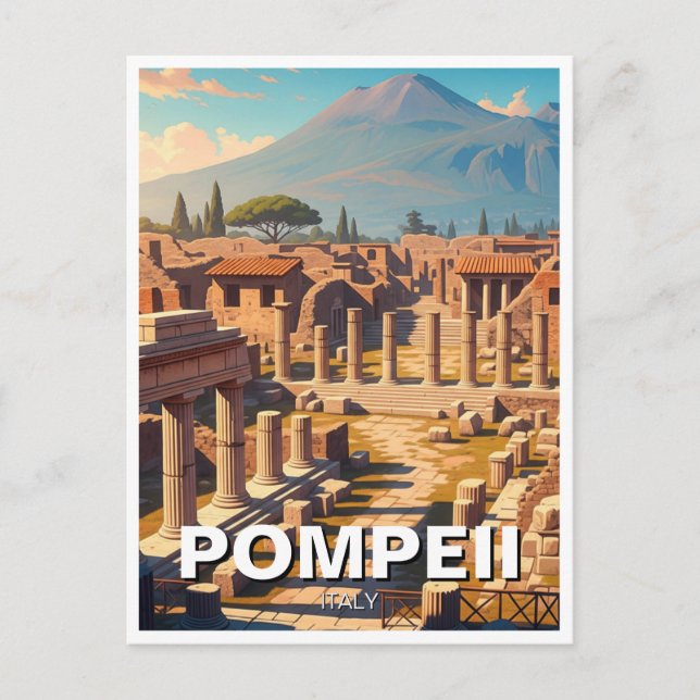 Pompeji-Italien Vesuvius Travel Vykort (Framsida)