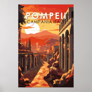 Pompeji Kampanien Italien Resa Konst Vintage Poster
