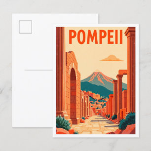 Pompeji Konst Vintage Illustration Resa Vykort
