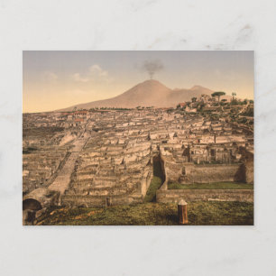 Pompeji och berget Vesivius, Kampanien, Italien Vykort