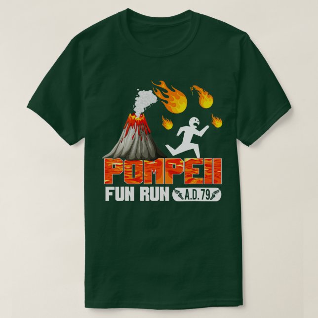 Pompeji Roligt Springa 79 AD Funny Volcano Running T Shirt (Design framsida)