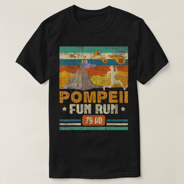 Pompeji Roligt Springa Geography Volcanolog Volcan T Shirt (Design framsida)