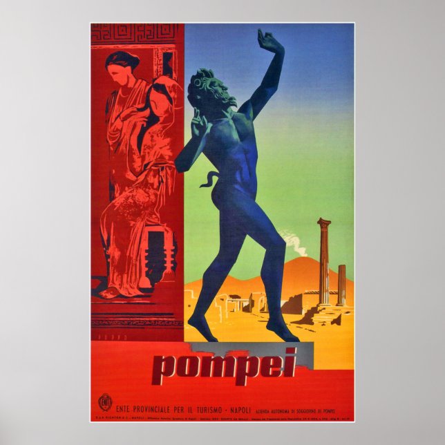 Pompeji Sculptures and Art, Neapel, Italien Poster (Framsidan)