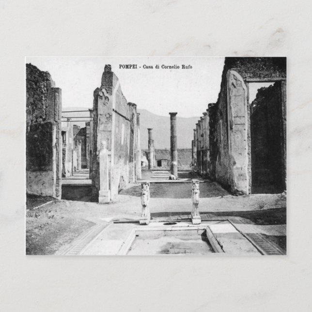 Pompeji, Villa och Vesuvius Vykort (Framsida)