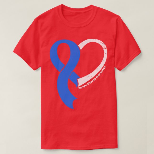 Pompes Disease Awareness Hope Kärlek Heart Ribbon  T Shirt (Design framsida)