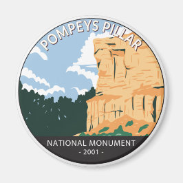 Pompeys Pillar National Monument Montana Vintage Magnet