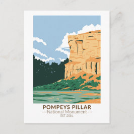 Pompeys Pillar National Monument Montana Vintage Vykort