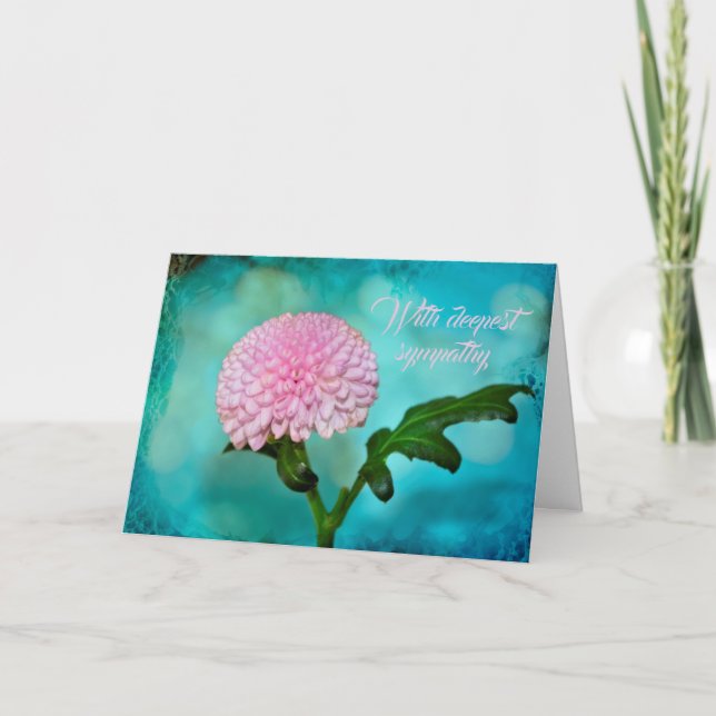 Pompom-dahlia  -  Med djupaste sympati Kort (Framsida)