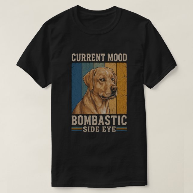 Pompös Labrador med Sidoblick Retro Rolig Hunddesi T Shirt (Design framsida)