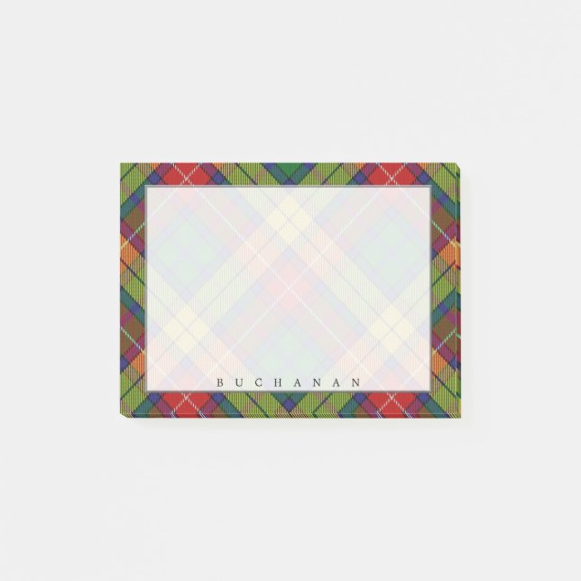 Pompös skotsk klan Buchanan Tartan Post-it Block (Framsida)