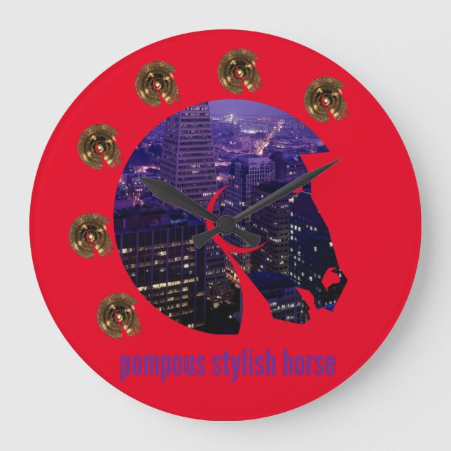 pompös snyggt häst stor klocka (Framsida)