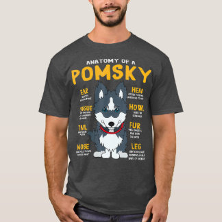 Pomsky Anatomy Rolig hund Mamma Pappa Gift T Shirt