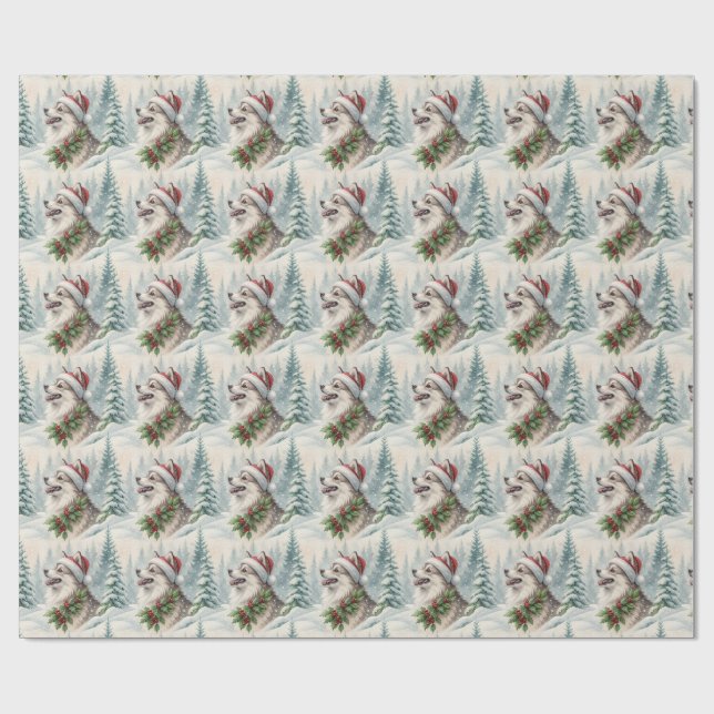 Pomsky Christmas Wrapping Paper Presentpapper (Platt)