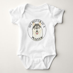 Pomsky Hund Big Sister T Shirt
