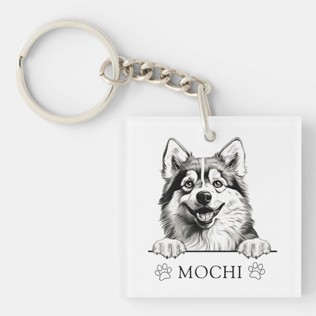 Pomsky Hund Hand Teckning Personlig (Framsidan)
