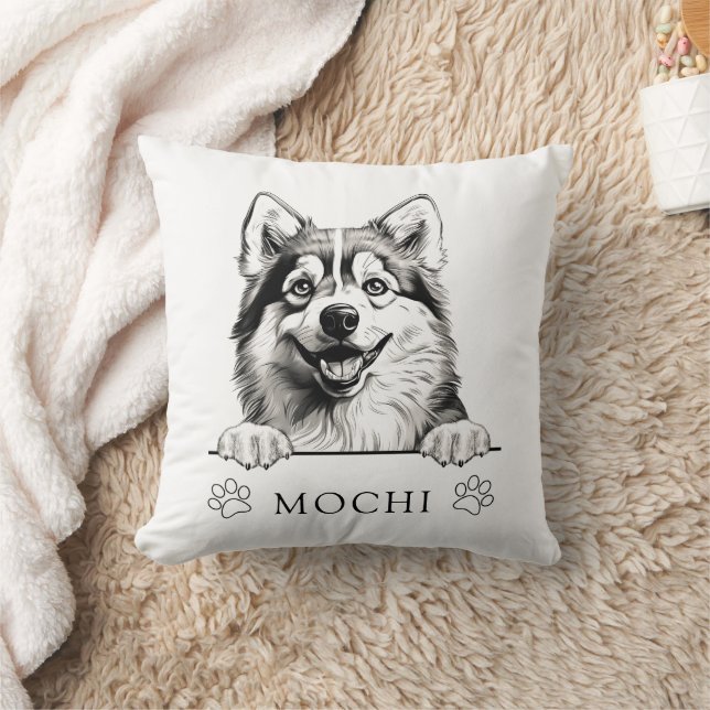 Pomsky Hund Hand Teckning Personlig Kudde (Filt)