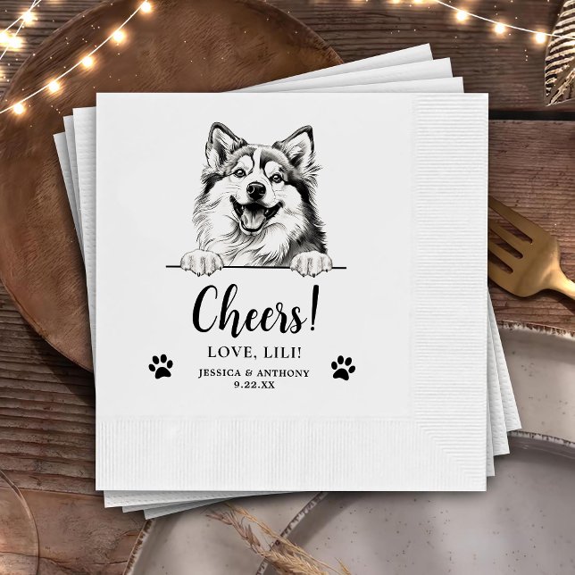 Pomsky Hund Hund Personlig Cheers Pappersservett (Skapare uppladdad)