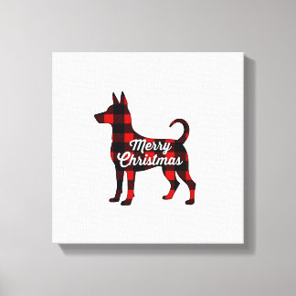 Pomsky jul hund mamma pappa Plaid present T-shirt Canvastryck
