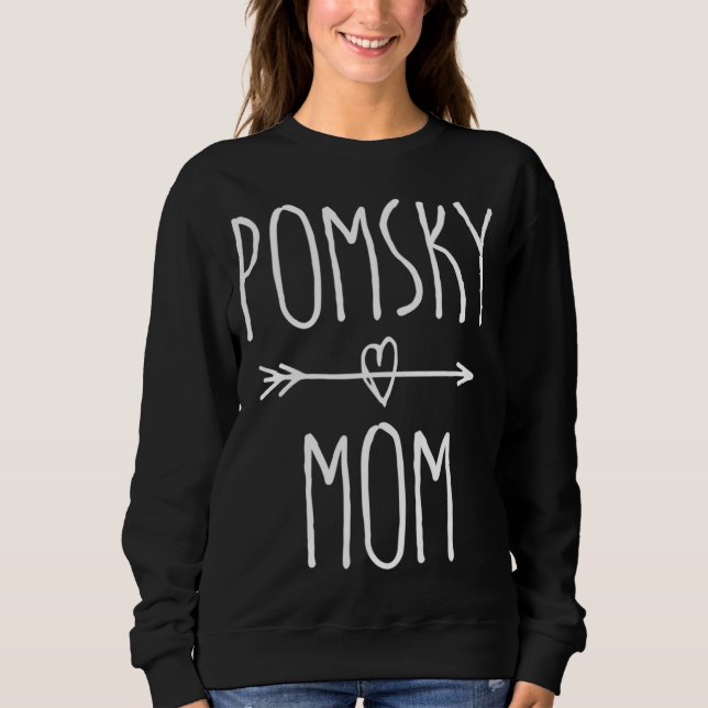 Pomsky Mamma Cute Pommern Husky Hund älskare Gift T Shirt (Framsida)