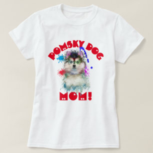 Pomsky Mamma Hund älskare Best Hund Mamma T Shirt