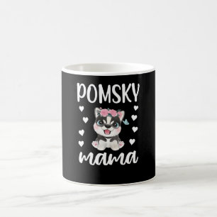 Pomsky Mamma Hund älskare Pomsky Owner Pomsky Mam Kaffemugg