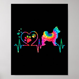 Pomsky Mamma Pappa Heartslag Tie Dye Hund Gift Poster