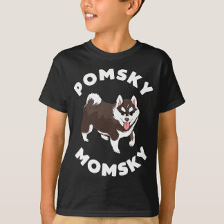 Pomsky Momsky för Hund Pet Mamma T Shirt