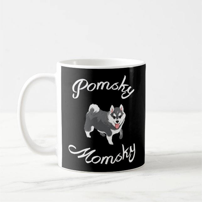 Pomsky Momsky Pet Pomsky Mamma Kaffemugg (Vänster)