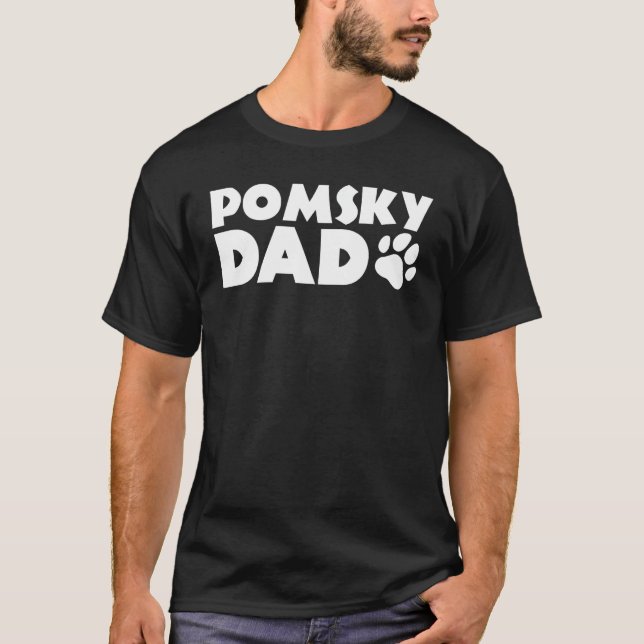 Pomsky Pappa Funny Pomsky Owner Hund Pappa T Shirt (Framsida)