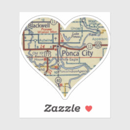 Ponca City OK Retro karta Klistermärken