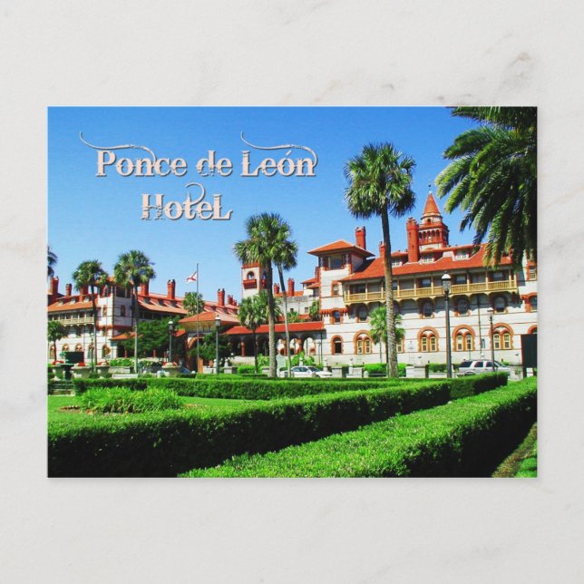 Ponce de Leon Hotel, Saint Augustine, Florida Vykort (Framsida)
