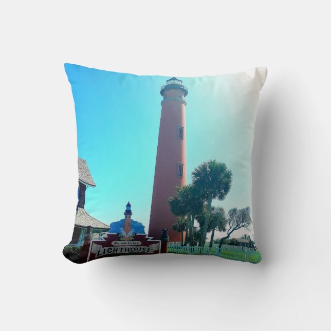 Ponce De Leon Inlet Lighthouse bild på en Kudde (Framsida)