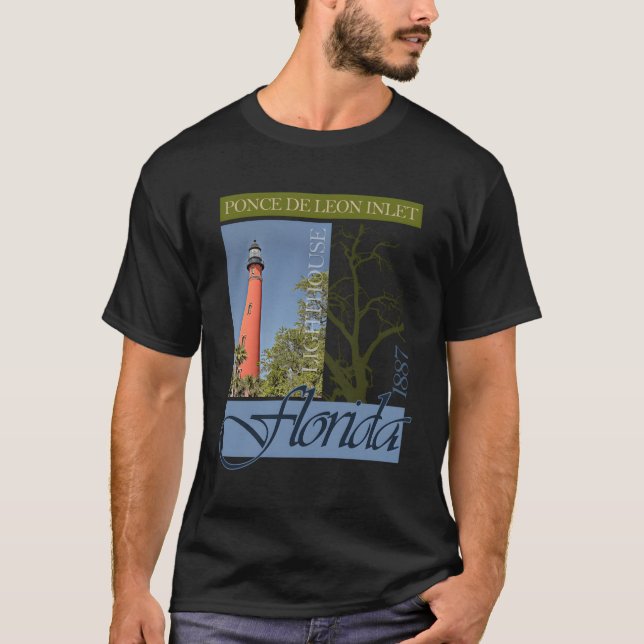Ponce De Leon Inlet Lighthouse Florida 1887 T Shirt (Framsida)