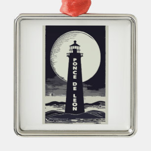 Ponce De Leon Lighthouse Måne Julgransprydnad Metall