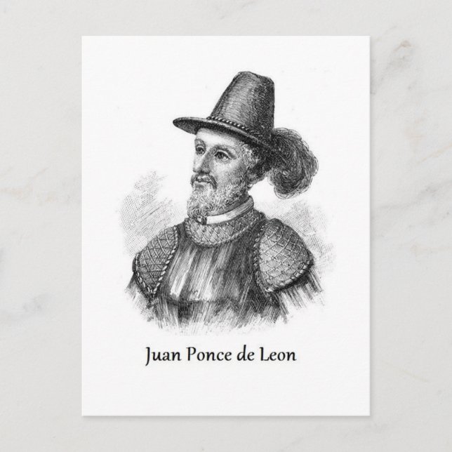Ponce de Leon och Fontän of Youth Vykort (Framsida)