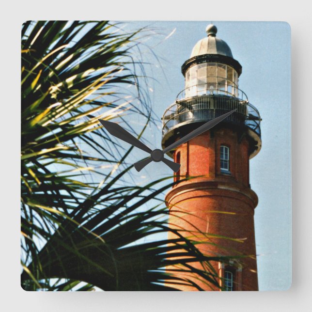 Ponce Inlet Lighthouse, Florida Square Wall Clock Fyrkantig Klocka (Framsida)