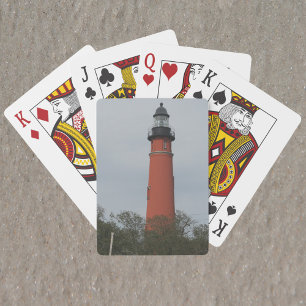 Ponce Inlet Lighthouse ovanför Träd Photo Casinokort