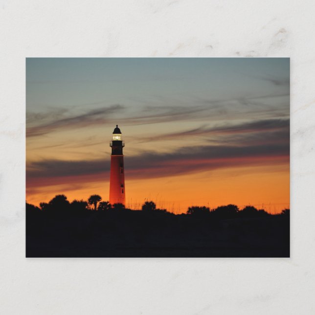 Ponce Inlet Lighthouse Sherbet Orange Himlar vycar Vykort (Framsida)