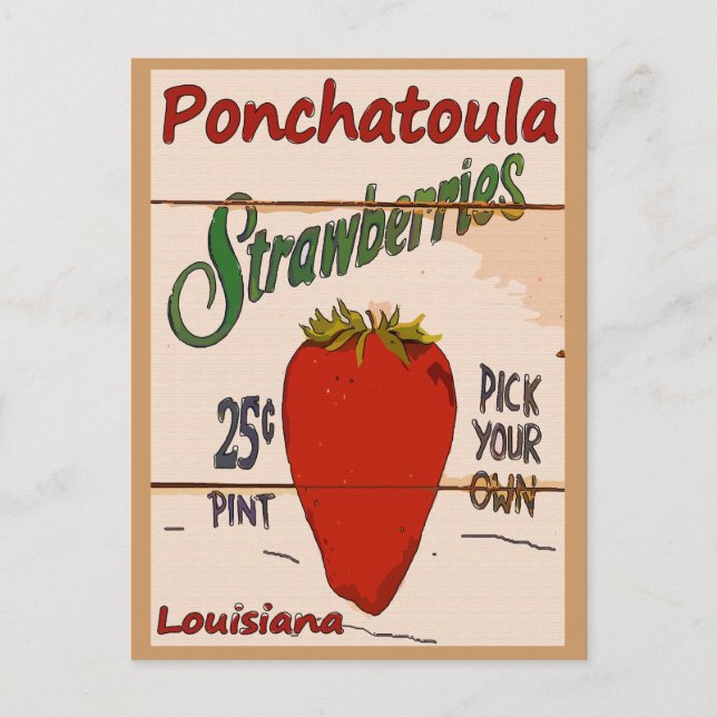 Ponchatoula Strawbär Card Vykort (Framsida)