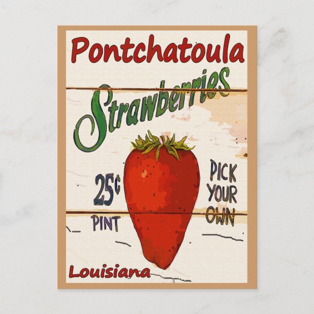 Ponchatoula Strawbär Card Vykort (Framsida)
