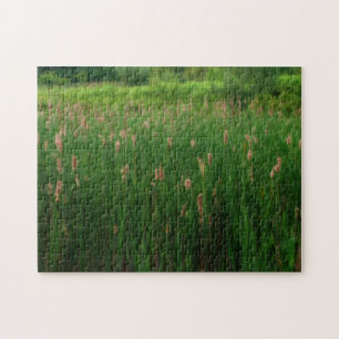 Pond av Fluffy Cattails Orton effekt Pussel