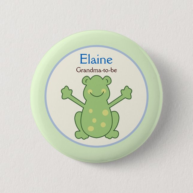 Pond Friends Frog Turtle NAMN BRICKA Anpassningsba Knapp (Framsida)