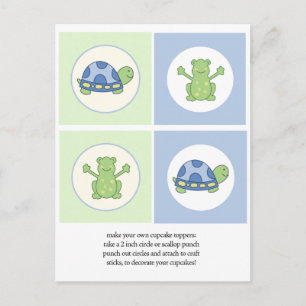 Pond Friends Turtle och Frog Cuppie Toppers Vykort